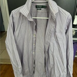 Ralph Lauren Men’s Lavender and White Stripe Dress Shirt